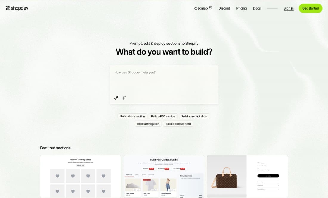 Shopdev AI dev for Shopify