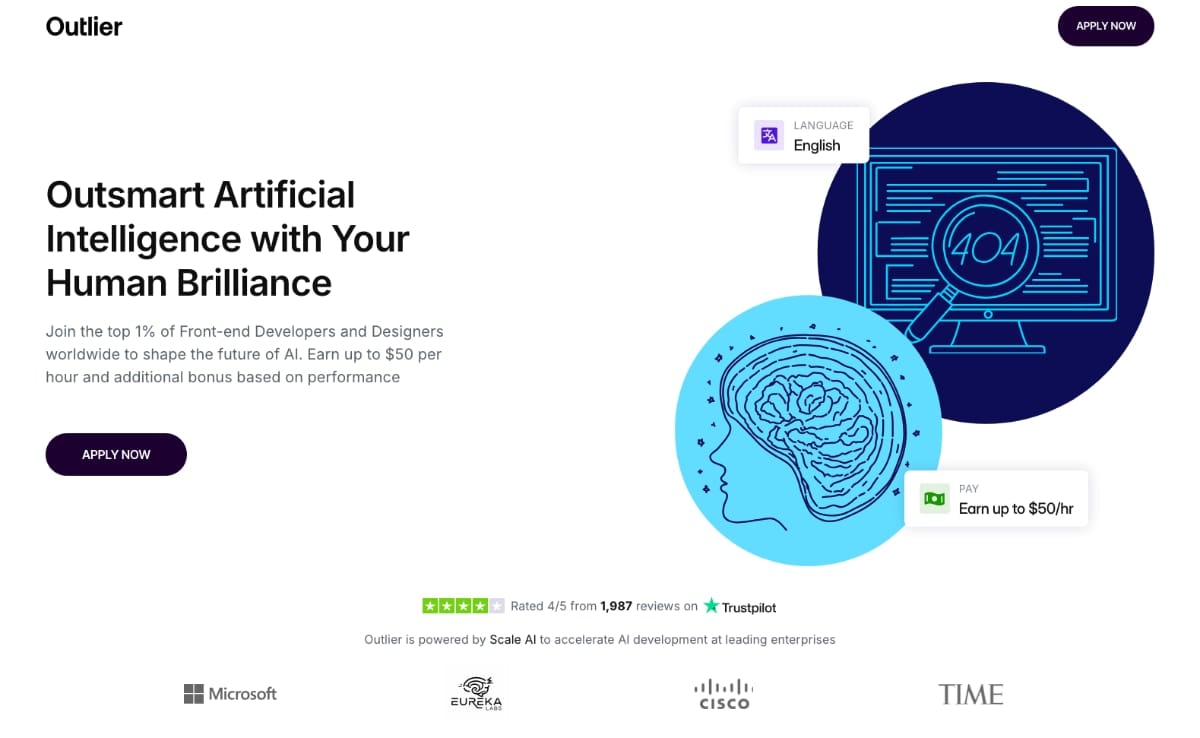 Outlier AI Website preview
